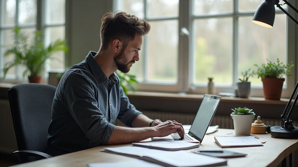 Ontwerper aan bureau werkt aan website navigatie en informatiearchitectuur