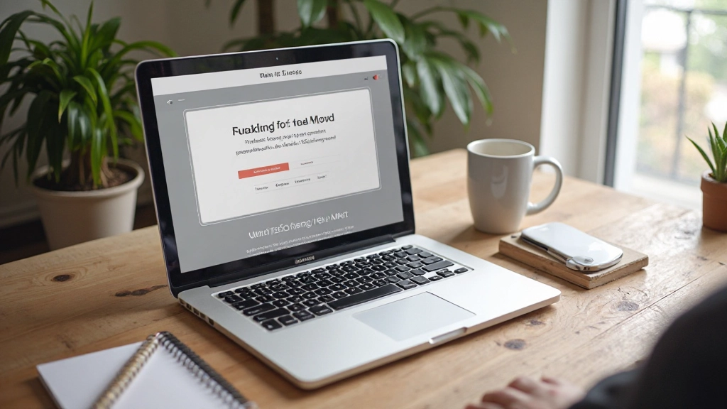 Laptop scherm met bloginterface en navigatie elementen zichtbaar, werkplek omgeving